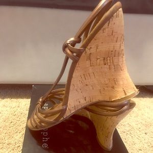 Bronze Cork Wedges Heels.
